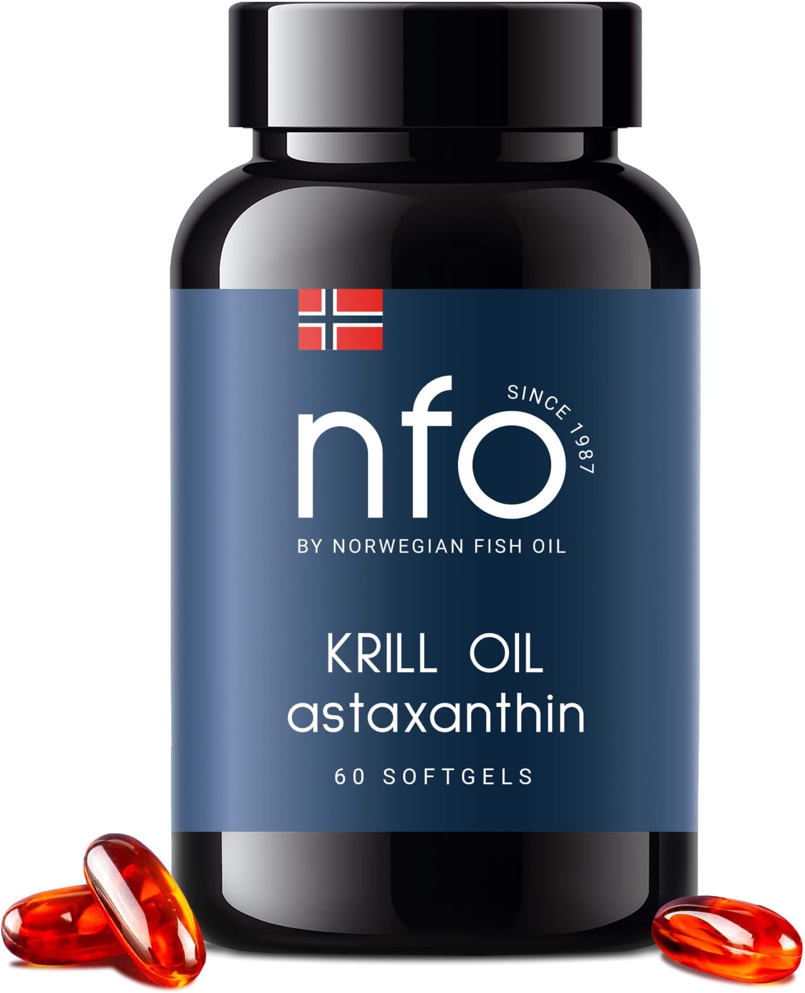 NFO OMEGA 3 KRILL OIL Astaxanthin [60 Capsules] Antarctic Krill Oil with Norw...