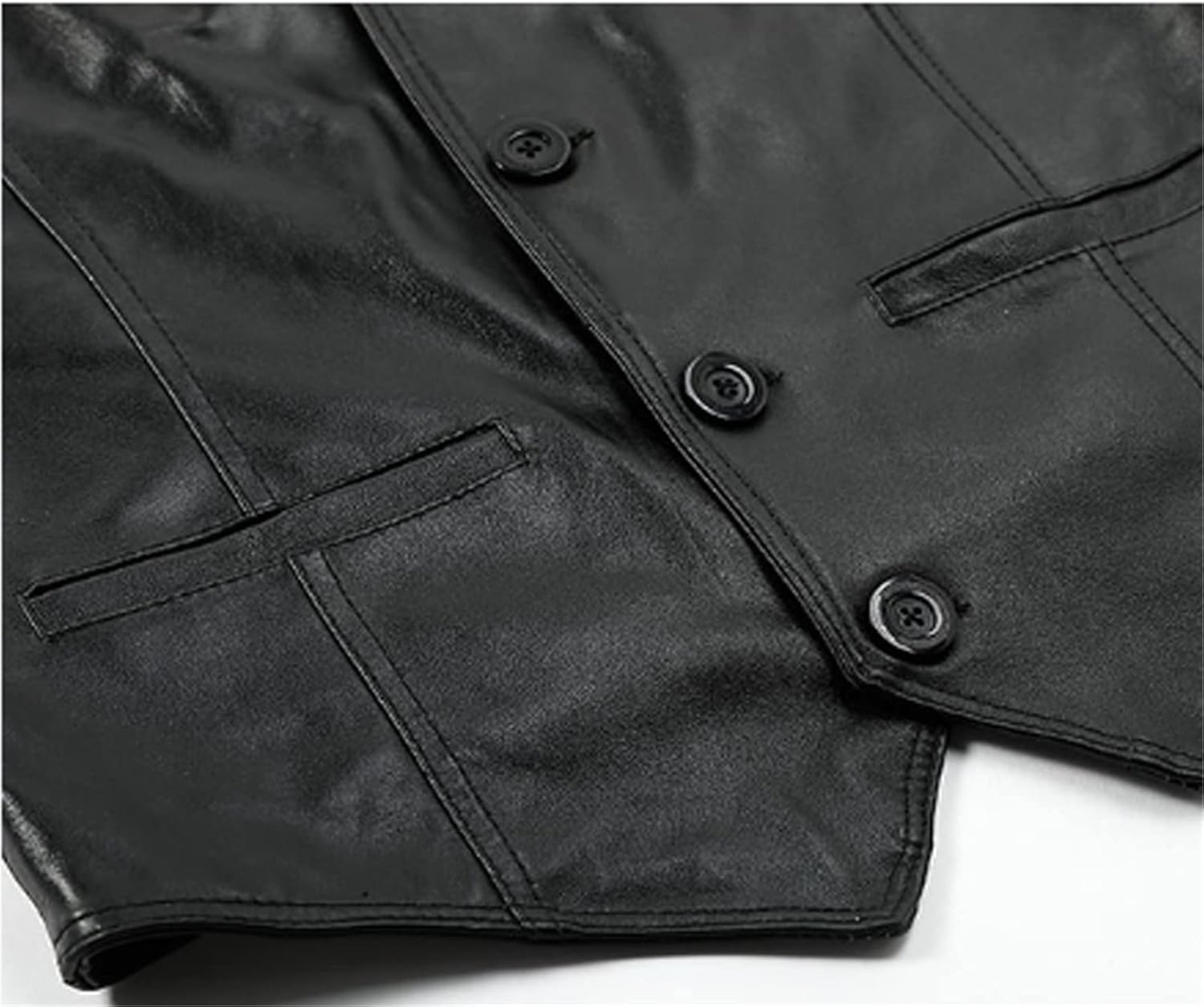 Multi-Pocket Vest Cowhide Men's Suit Dress Vest Leather Vest Vest Vest Leather Jacket