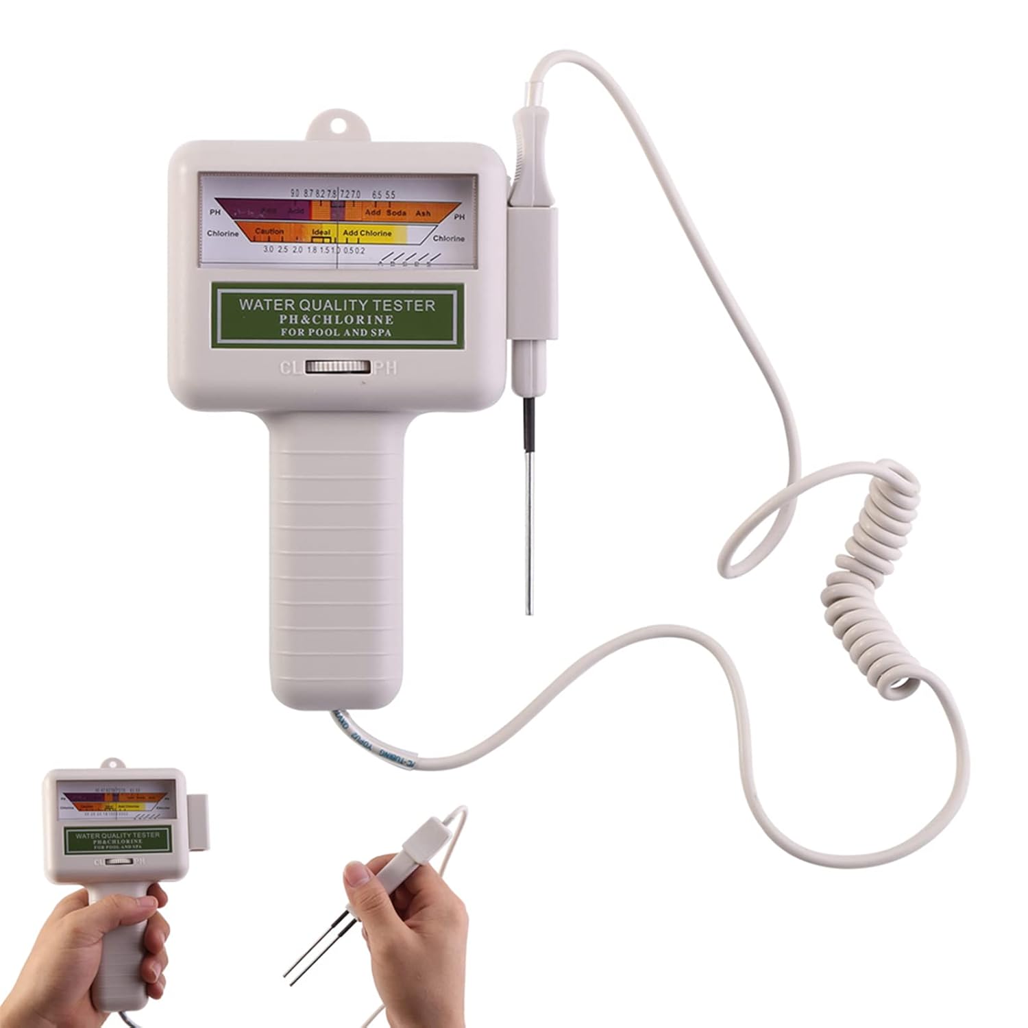 PH Meter Chlorine Tester, Portable Swimming Pool Spa Water Tester Digital Water Quality Analysis Monitor for Home Swimming Pool, Spa, Drinking Water