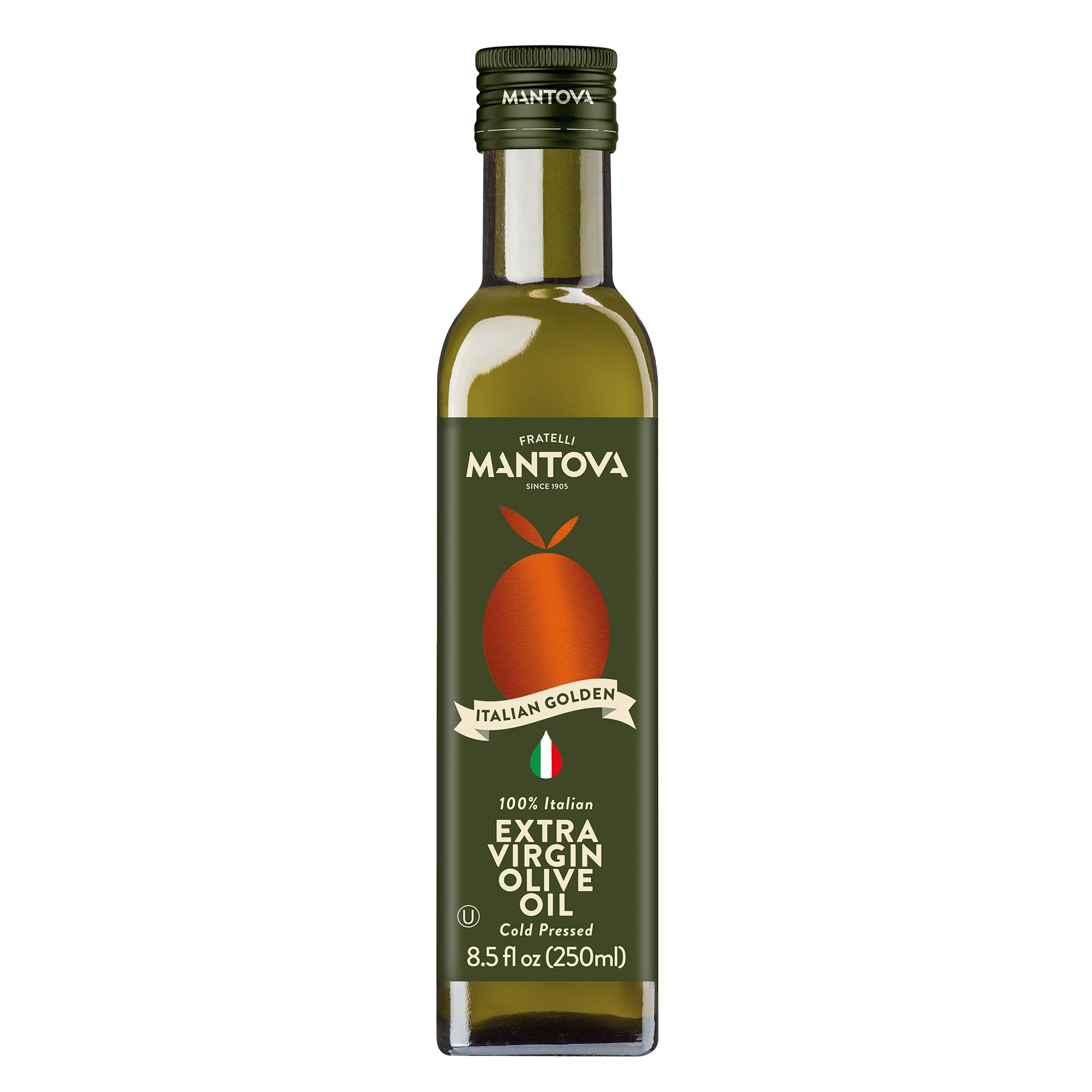 Mantova Italian Golden Extra Virgin Olive Oil 8.5 Oz - Healthy EVOO - Perfect for Salads and Dressings