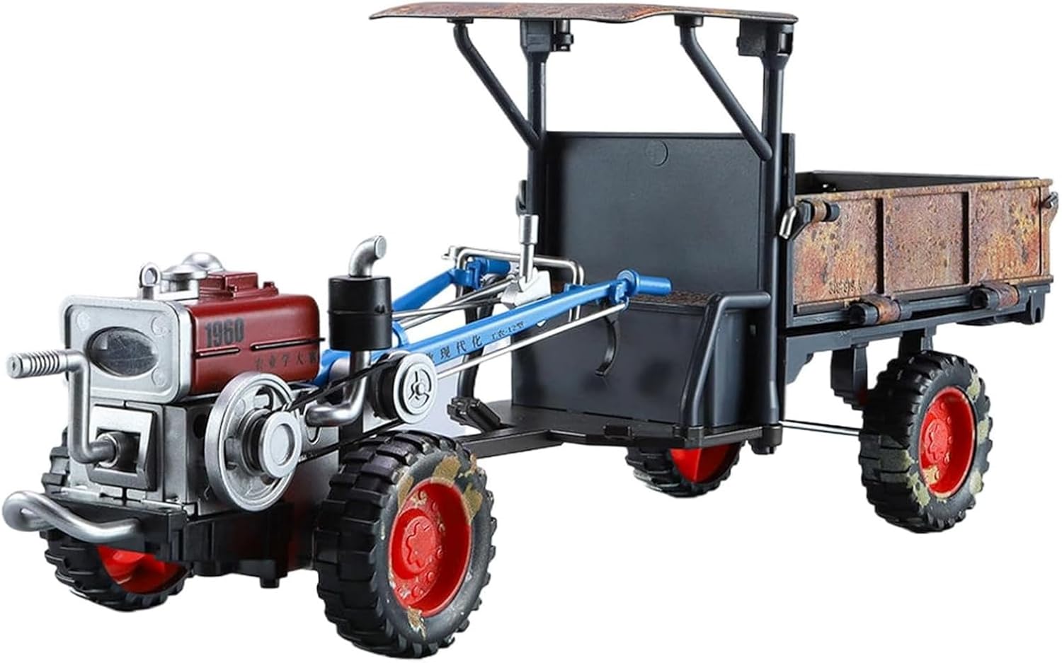 Diggly Metal Model Tractor, Tractor Scale Model | Tractor Model 124 Scale Car Model Alloy Hand Tractor Toy Light and Music | Vintage Diecast Metal Model Toy for Boyfriend, Husband Picture Color