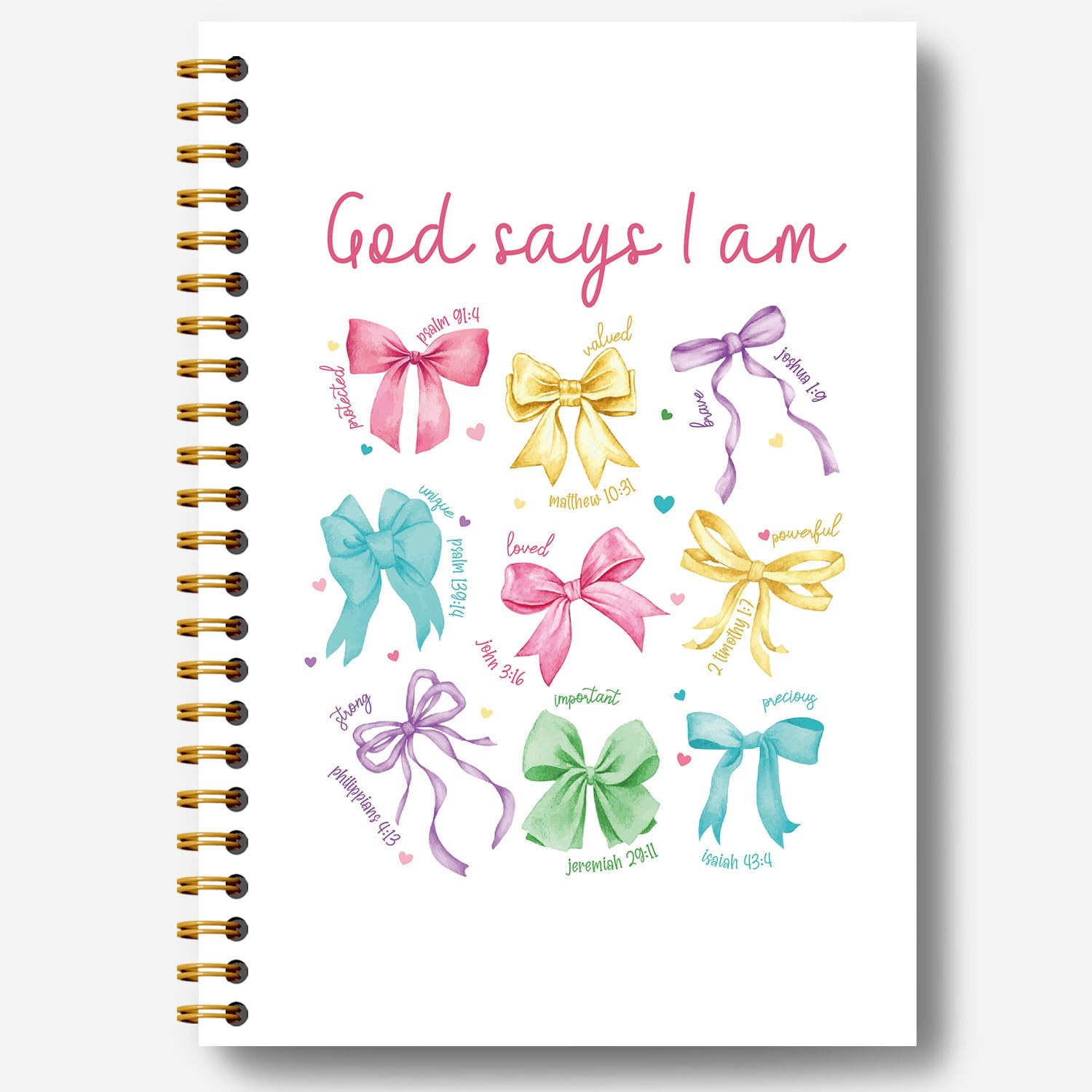 Carnet de notes chrétien rigide 14 x 21 cm Coquette Bow
