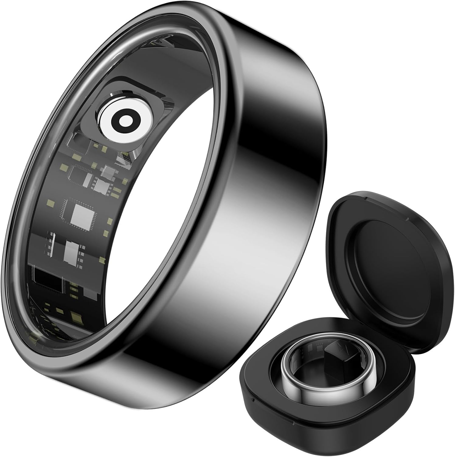 findtime Smartring Women’s Men’s Smart Ring Android iOS Fitness Ring Tracker Pedometer Heart Rate Monitor Sleep Ring IP68 Waterproof Smart Rings for Men Women Health Tracking Ring Fitness Ring