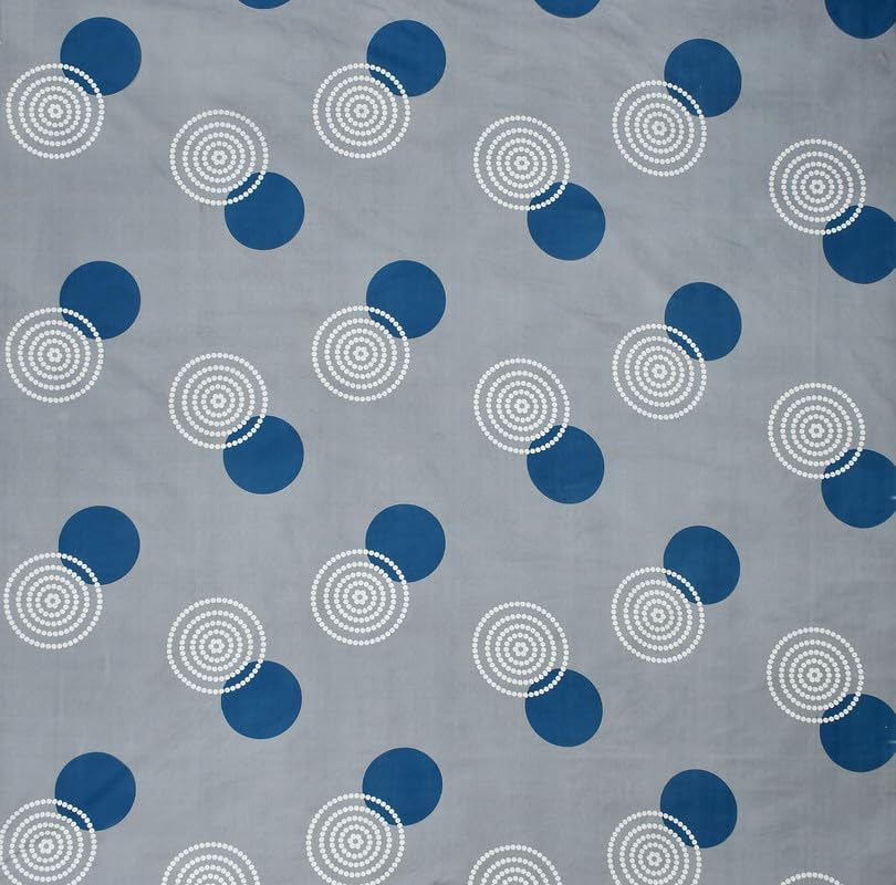 Image of NHD HOME Pure Cotton Flat Double Bedsheets with 2 Regular Size Pillow Covers | Double Bed Breathable | Wrinklefree | Ultrasoft 200 to 220 tc Supersoft Polkadot | 90x90 Inches, Grey & Blue