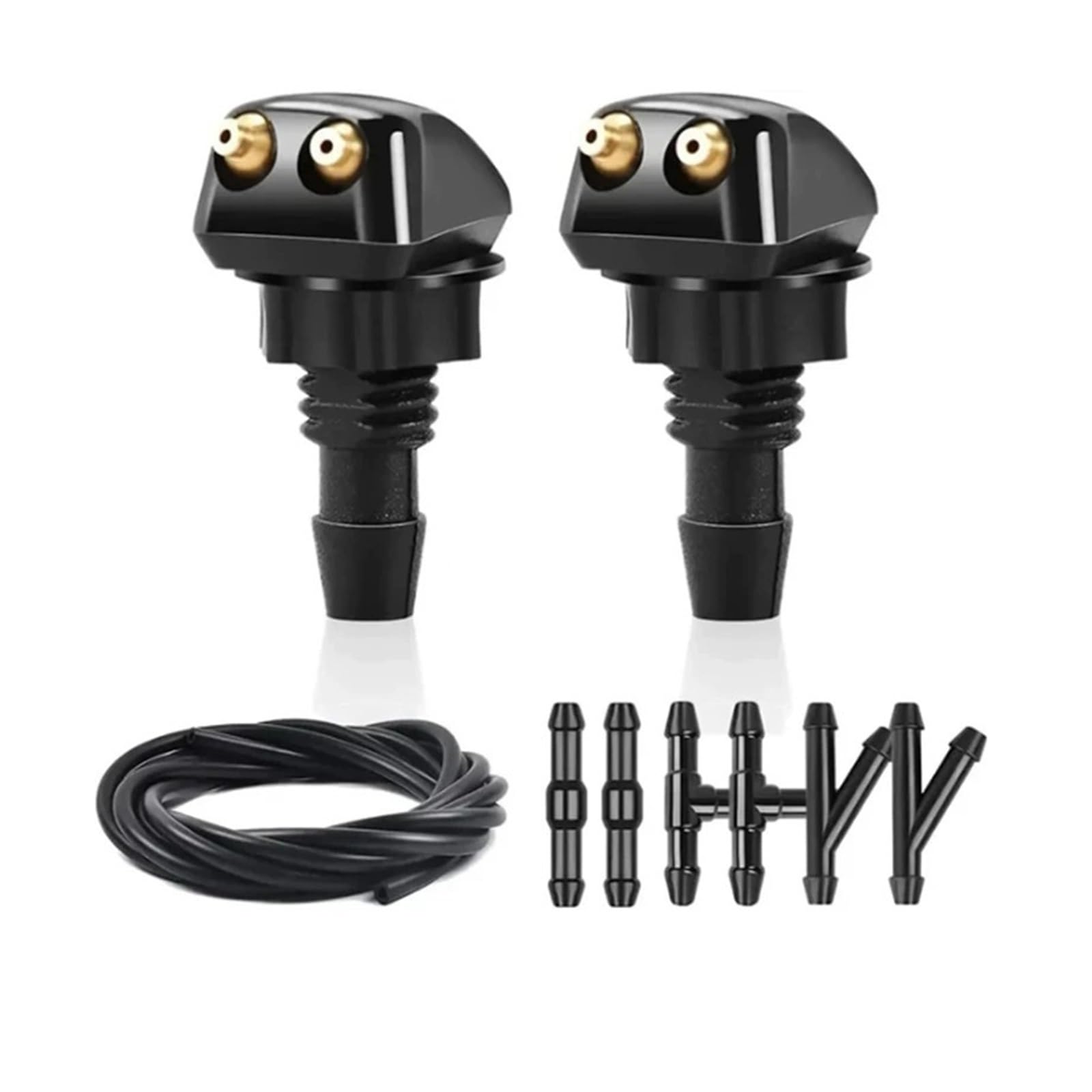 Zhlouytg One Color Car Windshield Wiper Washer Spray Nozzle Dual Holes Water Jet Front Windshield Spray Nozzles Washer Jet Kit