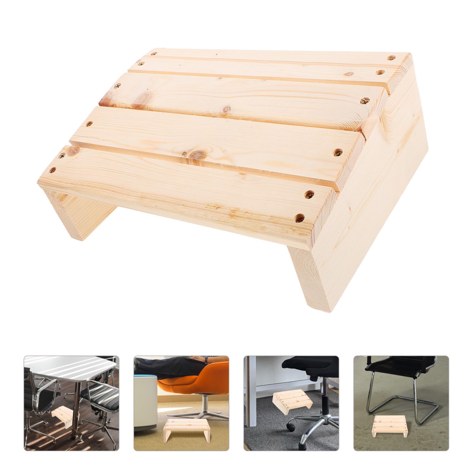 GALPADA Poggiapiedi e Design Confortevole in Legno Ergonomico Inclinato Superficie Antiscivolo per Ufficio e Casa Scrivania