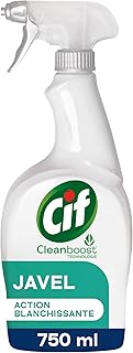 CIF - Spray nettoyant Multi-usages avec javel - Technologie Cleanboost - enlève 100% des taches tenaces - action blanchissante - 750ml