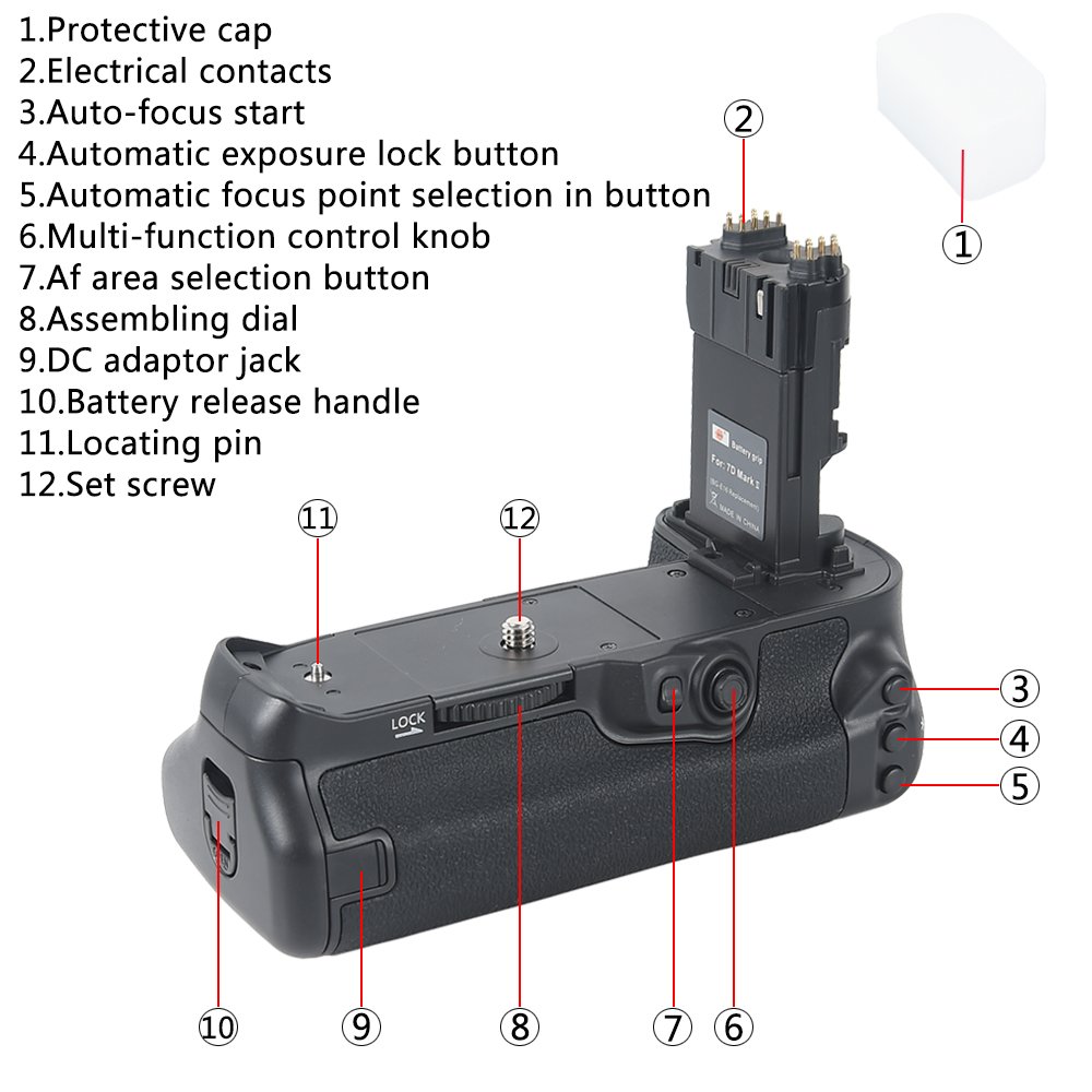 BG-E16 For Canon 7D Mark II With 2 Batteries DSTE Pro BG-E16 Vertical - View #7