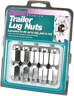McGard 74043 Chrome Cone Seat Style Trailer Lug Nut Set (1/2-20 Thread Size) - Pack of 10