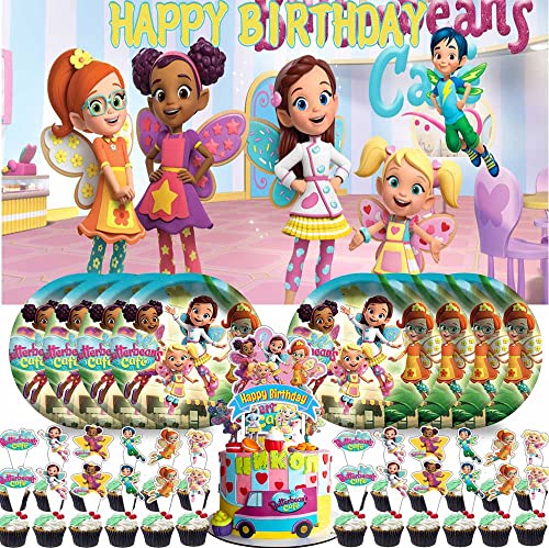 Ajevie Butterbean's Cafe Party Supplies Birthday Decorations Plates Banner Kids Cake Toppers Set Decorations Decor #TOP4