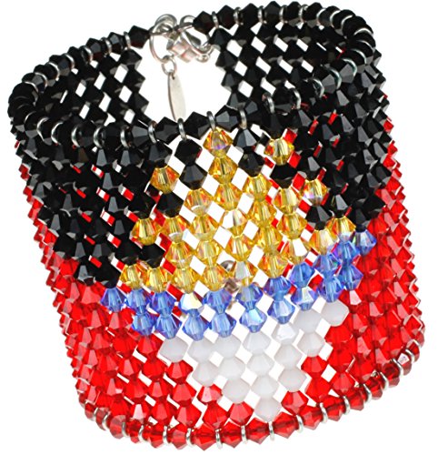 Karen Curtis Swarovski Crystal Flag Of Antigua Wide Cuff Bracelet #TOP2