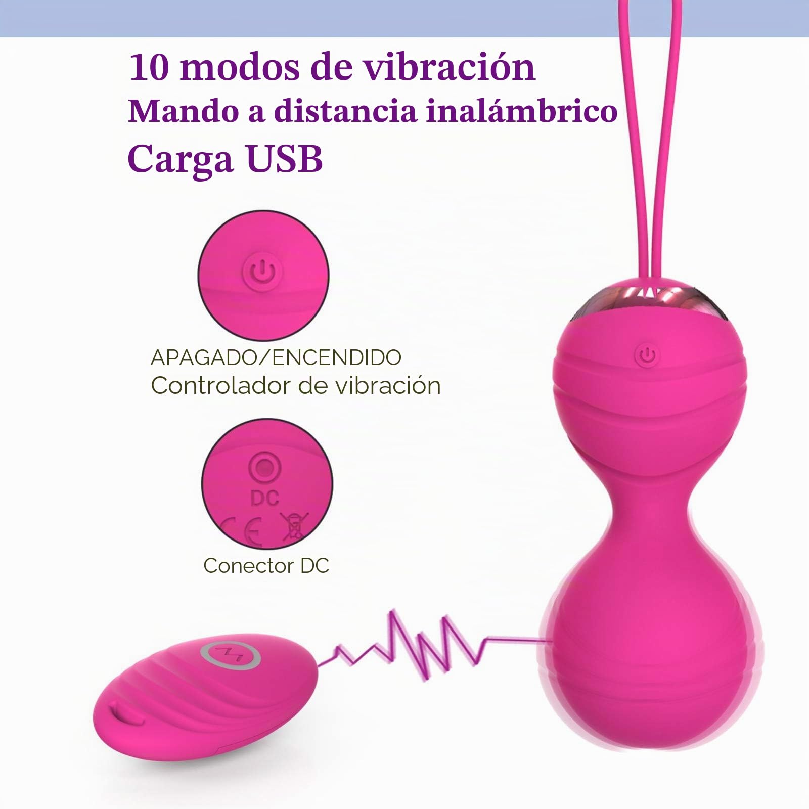 -Sëxúaleş Ṃastuṛbadoṛ Vịbrådoṛ Bolas Chinas de Ŝiliçona, Mãśtừrvầdör de Músculos, para Entrenamiento de Los Músculos Pélvicos Y Control de la Vejiga, Impermeable, Carga Usb, Juĝ
