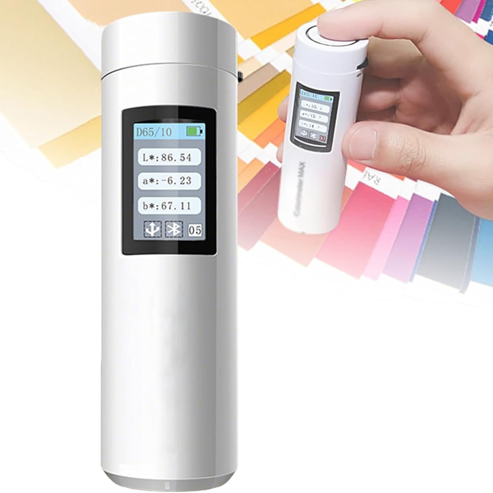 Colorímetro de mano para calibración de monitor y coincidencia de color, espectrofotómetro portátil con diseño de ruta óptica dual, precisión de repetición de 0,05, apertura de prueba de 8 mm
