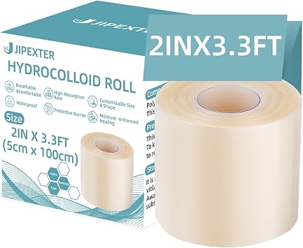 Hydrocolloid Roll 2" x 3.3ft, Cut-to-Size Pimple Patch & Blister Bandage