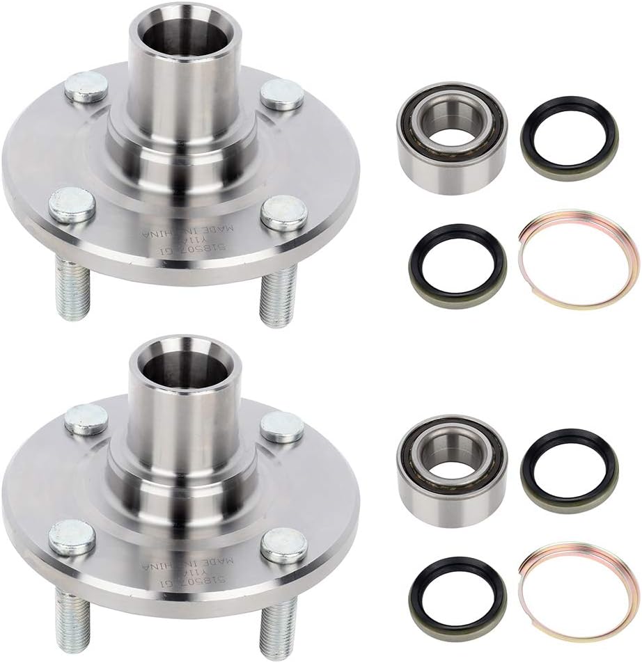 SCITOO Front Wheel Bearing and Hub Assembly Replaces 518507 fit for Toyota Corolla 1988-2002, for Chevrolet Prizm 1998-2002, for Geo Prizm 1993-1997 Hub Bearing 4 Lugs NO/ABS [2pc]