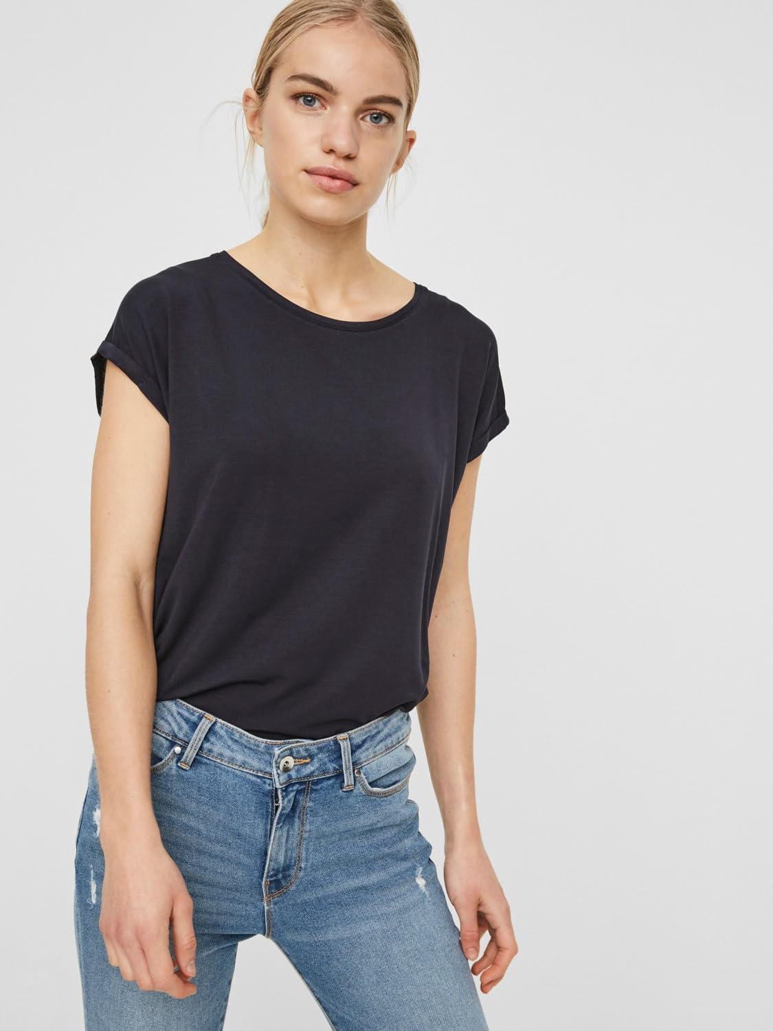 Vero Moda Vmava Plain SS Camiseta Mujer (Pack de 5)