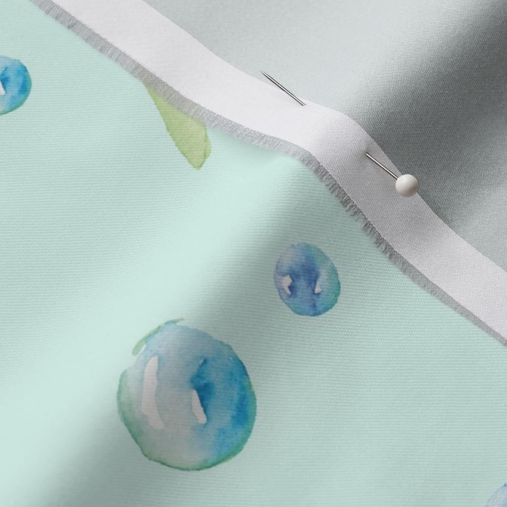 Spoonflower Fabric - Ocean Turtles Green Blue Watercolor Turtle Nursery Bubbles Boy Girl Printed on Organic Cotton Sateen Fabric by The Yard - Sewing Quilting Apparel Home Decor