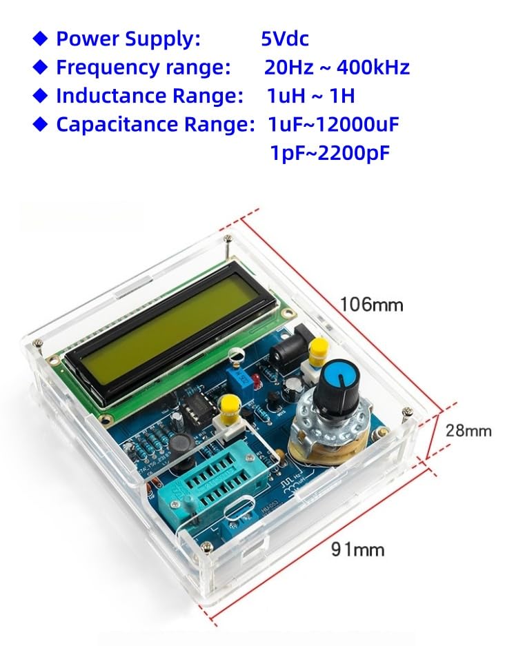 DIY Frequency, Inductance & Capacitance Meter Soldering Practice kit, Complete Soldering Project kit with Components, PCB & Enclosure, Perfect for Electronics Enthusiasts & Beginners - Image 6