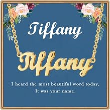 Ldurian Custom Name Necklace, Personalized Name Plate Pendant Necklace Pre Gifts, Charm Pre-made Jewelry for Mom Mama Birthday Anniversary