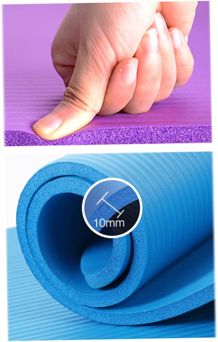 Extra Thick Tear Yoga Exercise Mat with Carrying Strap Non Slip Design for Home Studio Workouts Blue