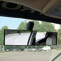Vista 6 de Espejos retrovisores para automóvil, resistente a los golpes, espejo retrovisor panorámico interior con clip para automóvil, amplio rango de visión