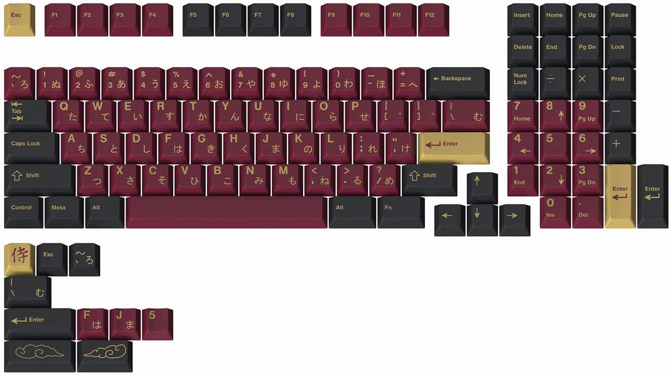 Drop + Redsuns GMK Red Samurai Keycap Set for Full-Size Keyboards - Compatible with Cherry MX Switches and Clones (1800 Layout 113-key Kit)