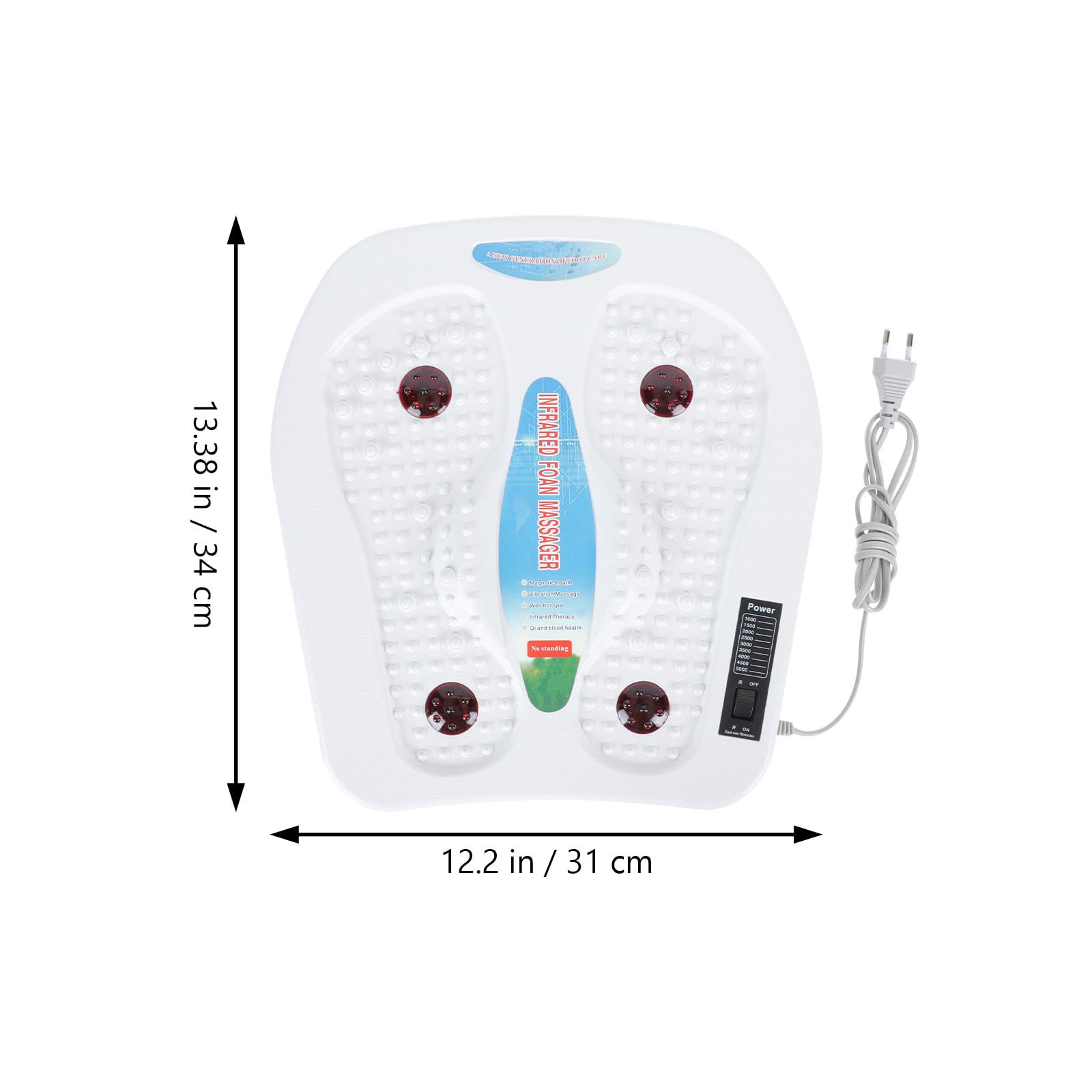 TOYANDONA Pies Eléctrico Ajustable y Enchufe Seguro, Fabricado en Abs, 220v 50hz para Terapia y Relajación Hogar