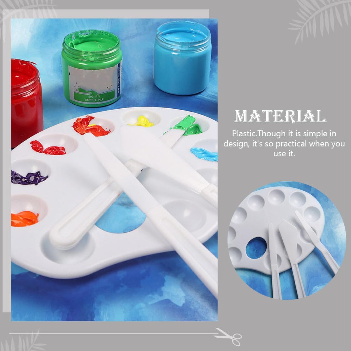 LIFKOME Paint Pallets for Artists Watercolor Pigment Mixing Tray Calligraphy Scrapers Art Paint Box Easy to Clean Lightweight Design