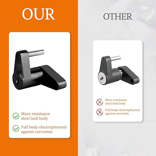 Miniatura 5 de DEEAGLE Cerradura de enganche de remolque con llaves, cerraduras de acoplador de lengüeta de remolque, diámetro de 14 de pulgada, 34 de pulgada de