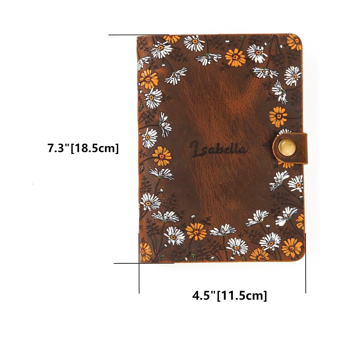 Amazon.co.jp: 手描き花柄 2cmリング A6システム手帳 本革 20mm