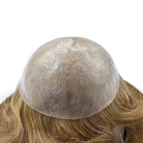Miniatura 3 de Toupee - Pieza de cabello humano real para hombre, sistema de reemplazo de piezas de pelo para hombres, postizos, sistema de pelo de piel de