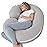INSEN Cooling Pregnancy Pillow, Maternity Pillow with Tencel Cover,C Shaped for Pregnant and Side Sleeping (Cooling Light Grey)