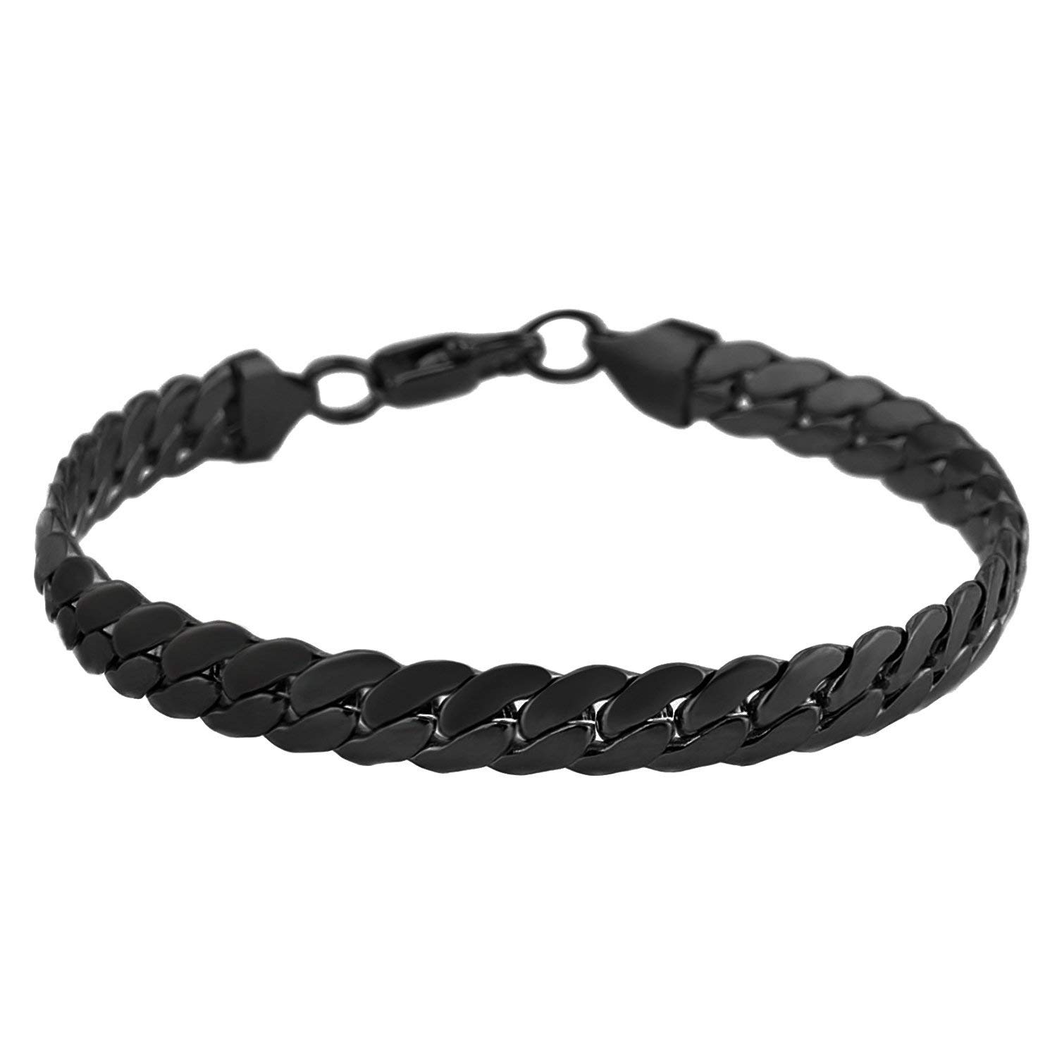 Moneekar Jewels Stainless Steel Bracelet for Men & Boys (Black) (B07DC7ZSY3) Amazon Price History, Amazon Price Tracker