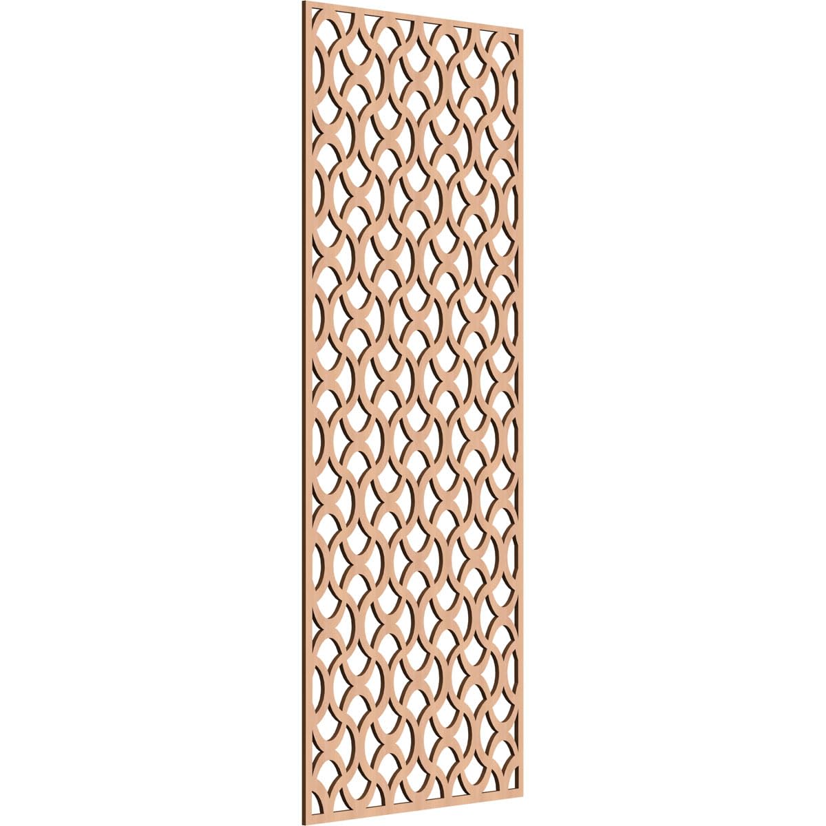 29 3/8"W x 74 3/8"H x 3/8"T Resort Decorative Fretwork Wood Wall Panels, Alder