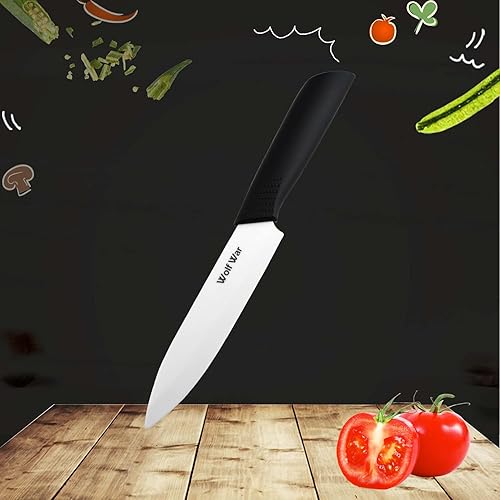 Miniatura 4 de Juego de cuchillos de cerámica de cocina con fundas, súper afilados, a prueba de óxido, resistente a las manchas (cuchillo de chef de 6 pulgadas,