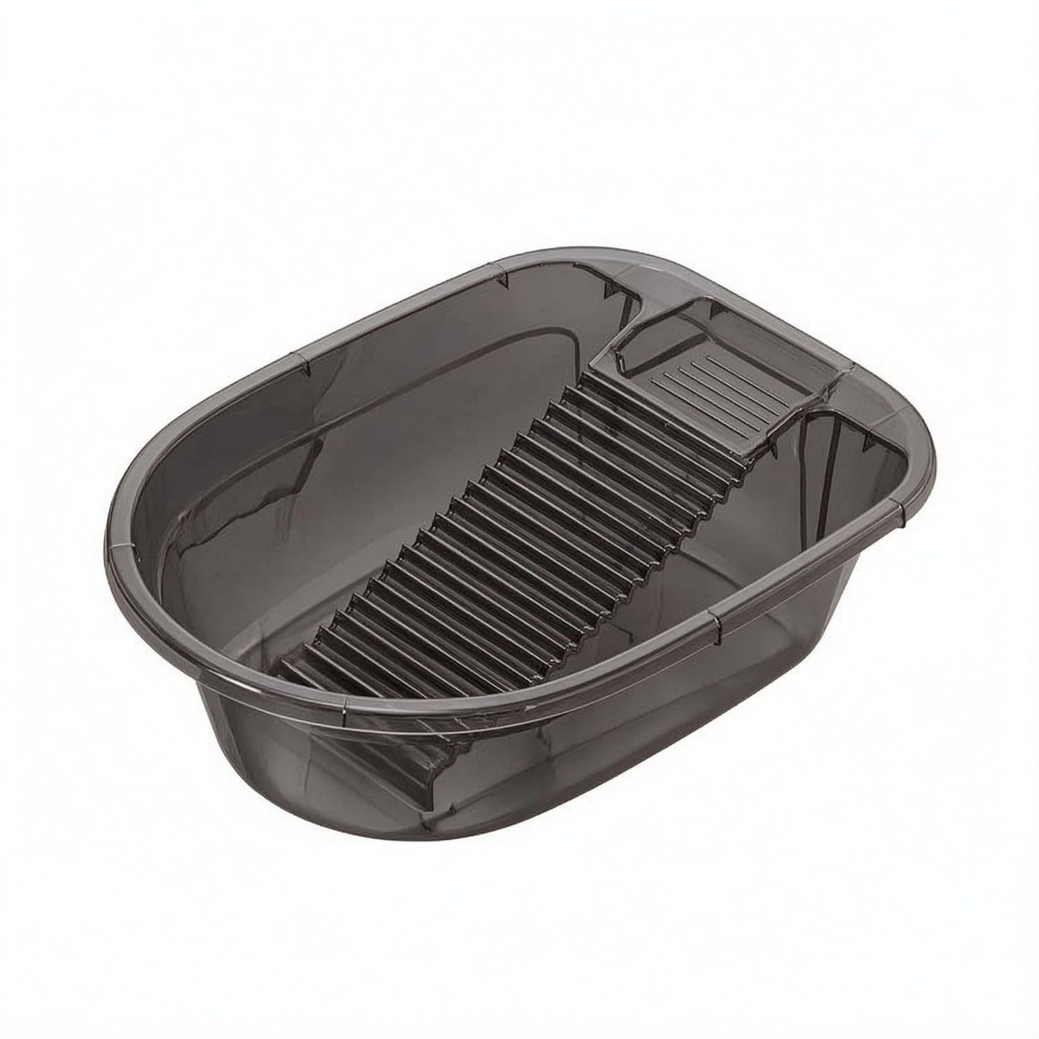 Ribbed Surface Washboard Basin Open-Top Hand Washing Basin, Black, M-image-47