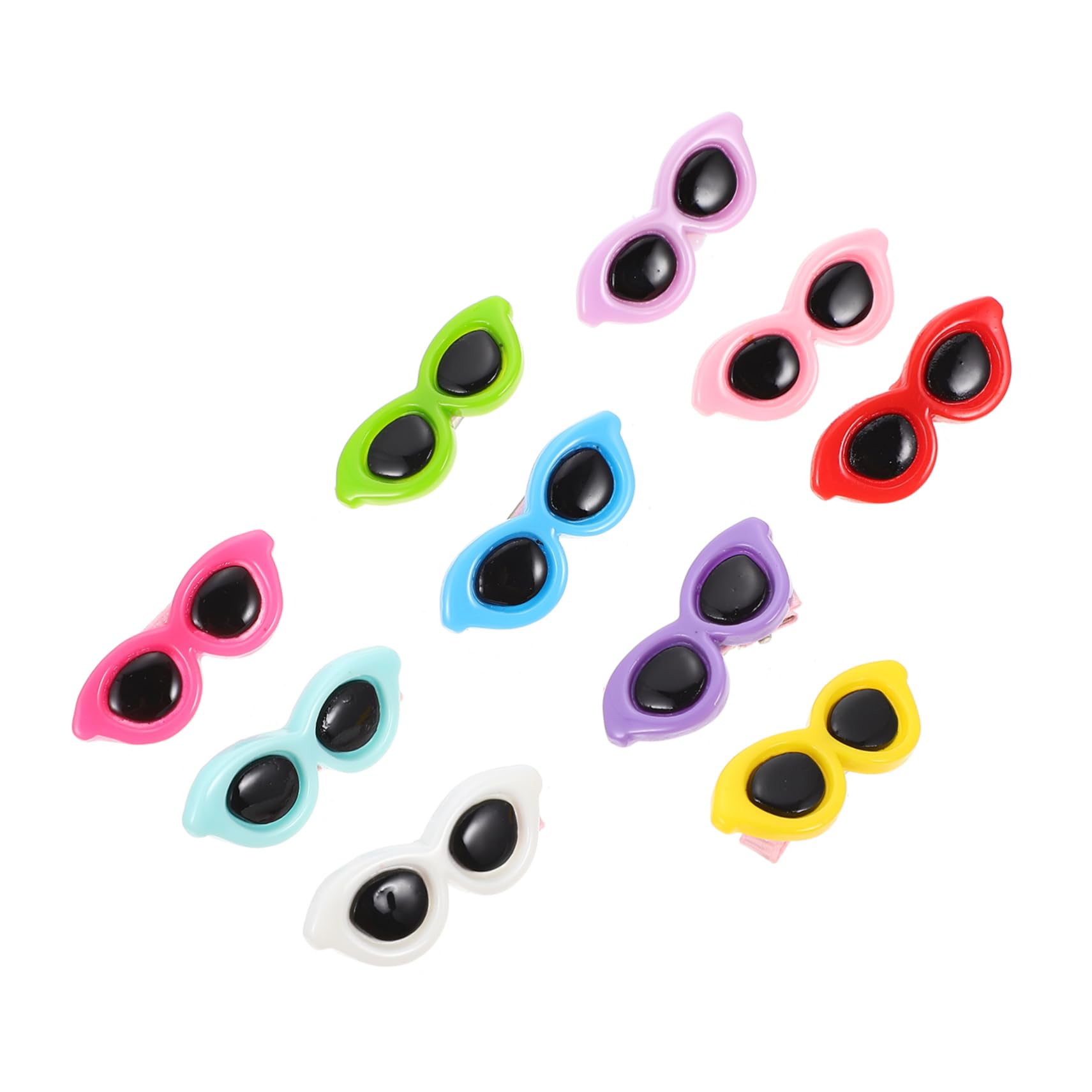 HEMOTON 10Pcs Pet Sunglasses Shape Hairpins for Dogs Mixed Color Dog Hair Clips Unique and Adorable Pet Hair Accessories for Parties and Holidays Creative Design for Enhanced
