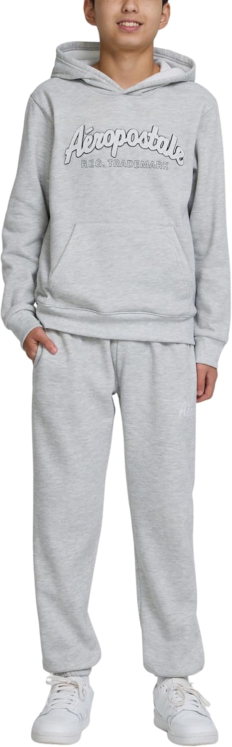 AEROPOSTALE Boys 2 Piece Outfit - Pullover Hoodie and Athletic Pants, Youth Jogger Sweatpants and Sweatshirt, Sizes 4-12
