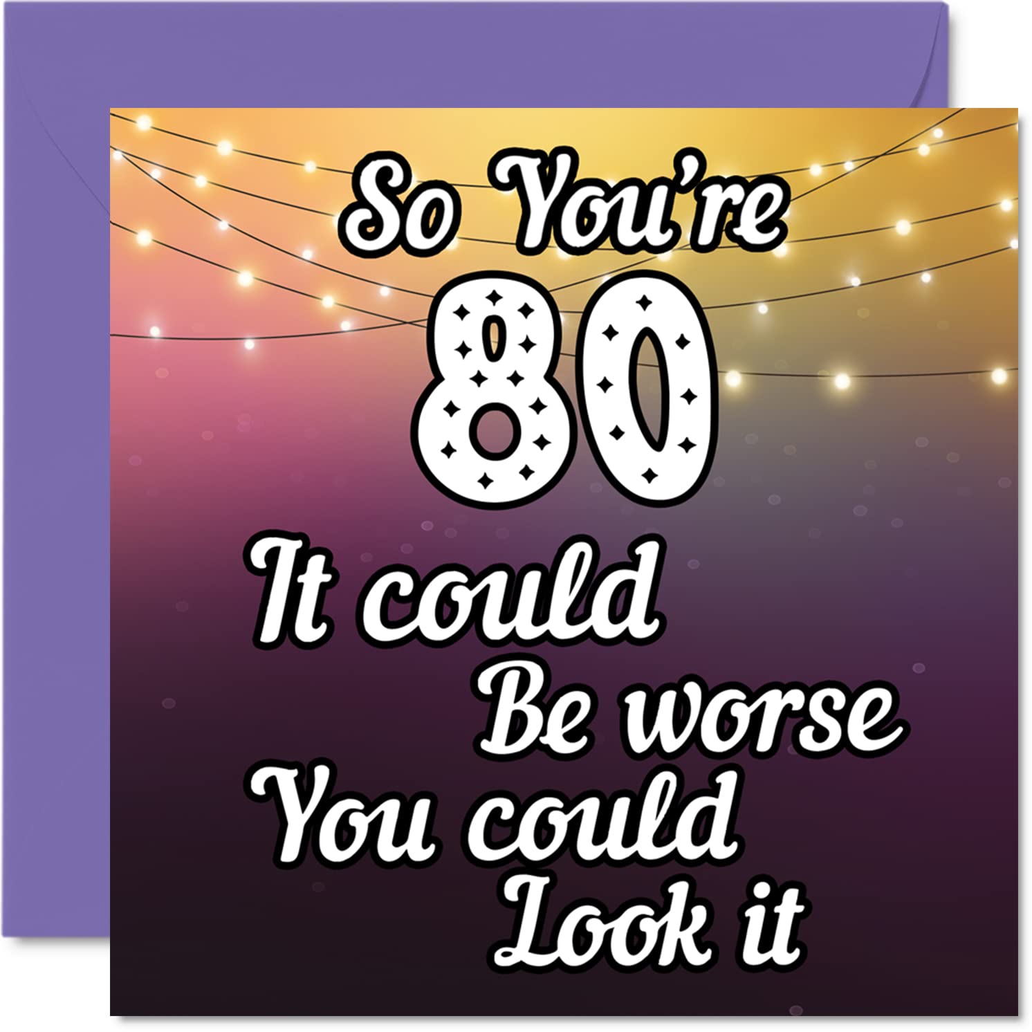 Fun 80th Birthday Cards for Men Woman - Look It - Funny Birthday Card for Dad Mum Great Grandad Grandpa Nanny Grandma Gran Uncle Auntie, 145mm Greeting Cards, 80th Card
