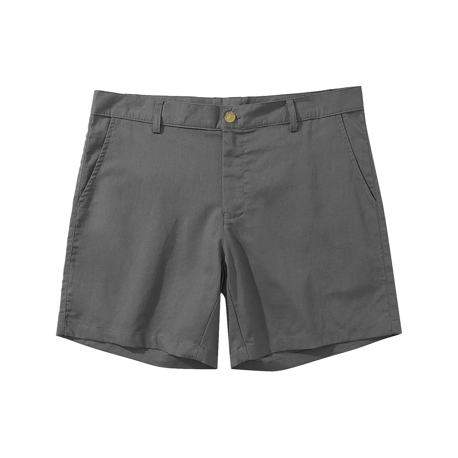 Short de golf en lin pour homme de 7,6 cm solide et respirant avec poches à fermeture éclair, coupe classique, décontracté, léger, tendance, confortable, pour la marche, la randonnée, le golf