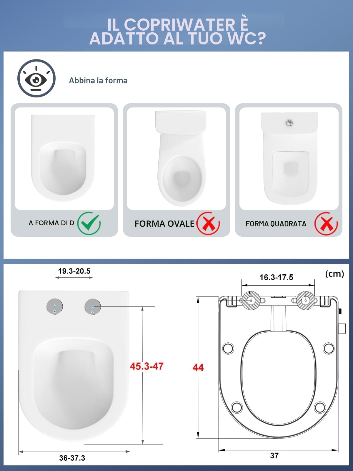YEAUPE PRO Tavoletta WC Forma D in Urea Non Elettrico con Bidet, Soft Close | Sedile WC con acqua regolabile, sgancio rapido, facile pulizia e installazione semplice, adatto per WC domestici forma D