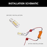 Vista 2 de 2 resistencias de carga de 50 W y 6 ohmios para bombilla LED Fix Fast Hyper Flash Turn Signal Blink Código de error (dorado)