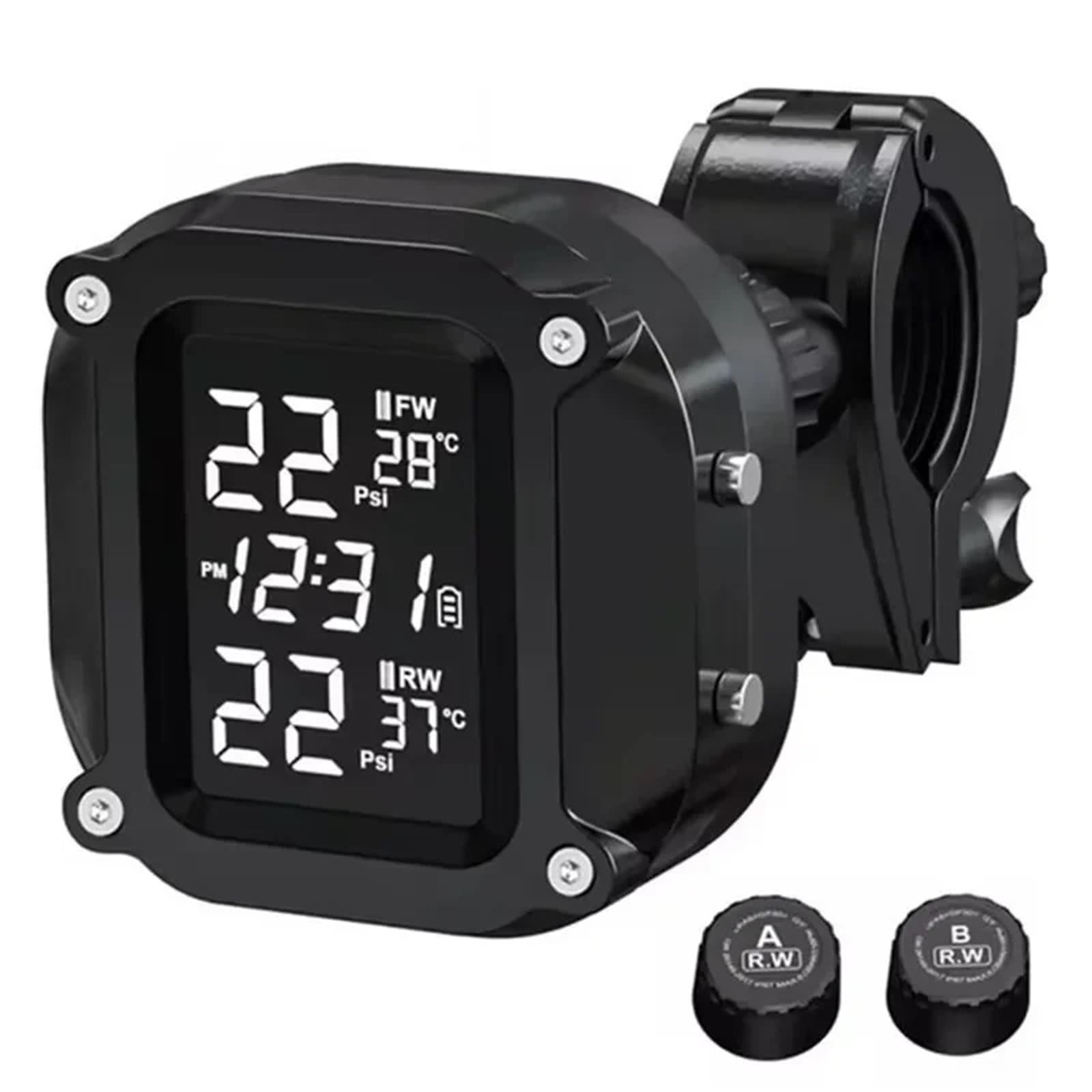 Monitor ciśnienia w oponach TPMS motocykla Bezprzewodowy system monitorowania ciśnienia w oponach Czujnik temperatury opon System alarmowy(M5 Charge)