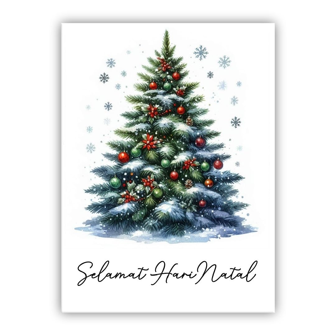 Multilingual Christmas Card – Merry Christmas Card in different languages (• Malay – Selamat Hari Natal)