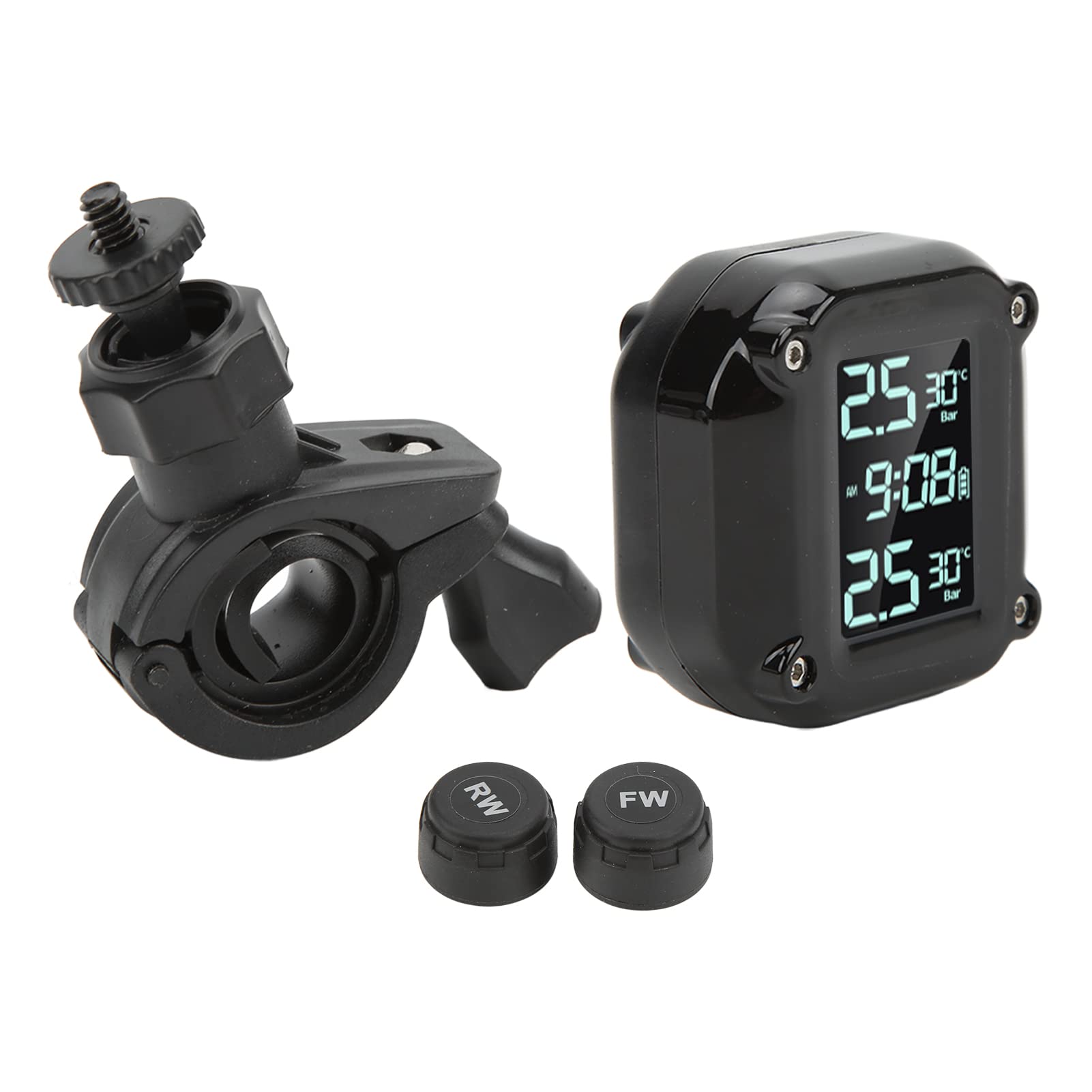di controllo pressione pneumatici moto LCD IP67 impermeabile TPMS sicurezza guida 2 sensori ricarica USB