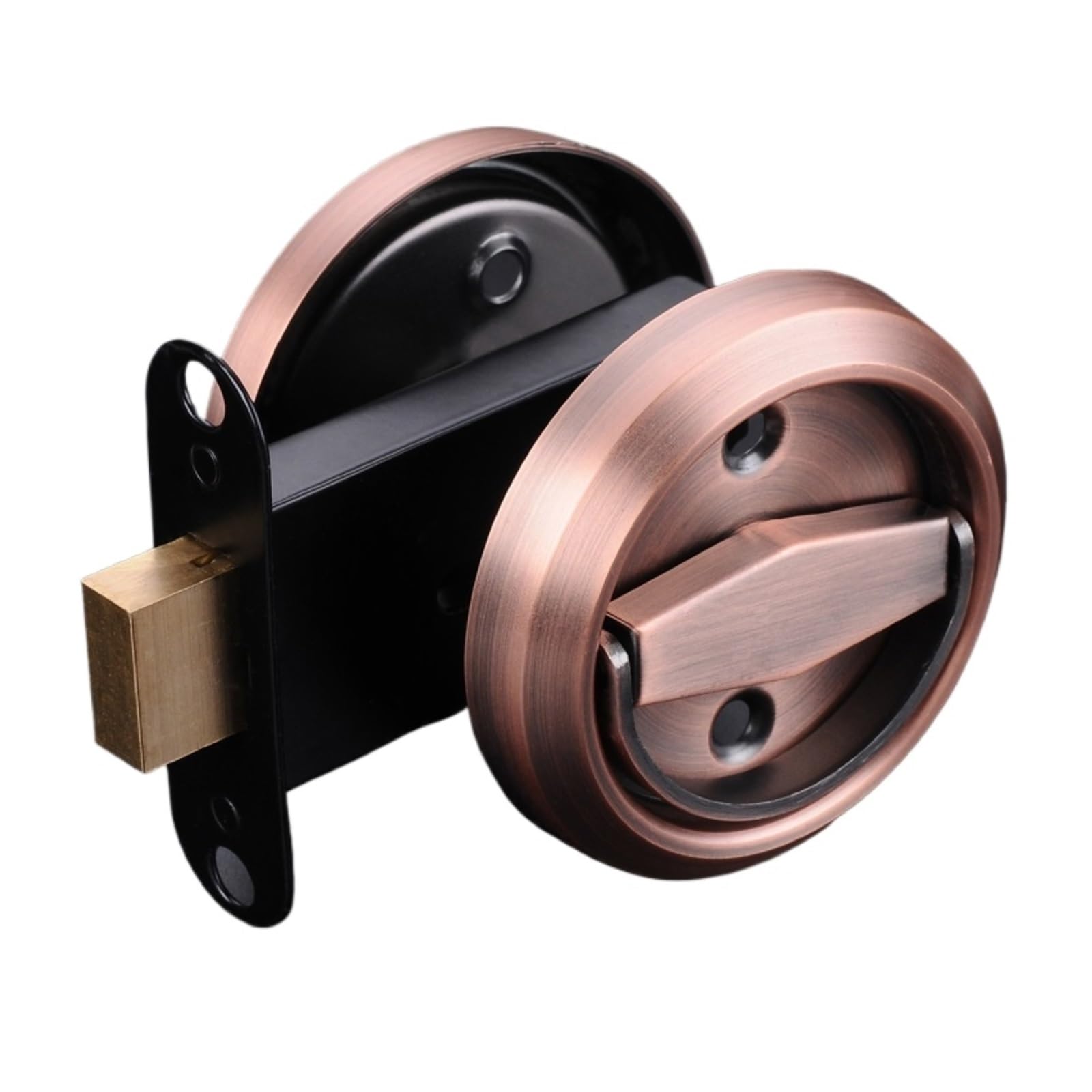 Yxinaer Double-Lock D Round Recessed Door Lock Recessed Invisible Hidden Door Locks