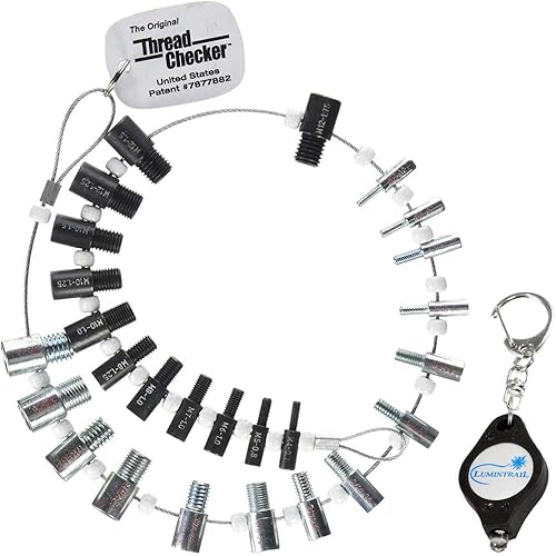 Thread Checker Nut & Bolt (Inch & Metric) SWTC-26 Bundle with a Lumintrail Keychain Light