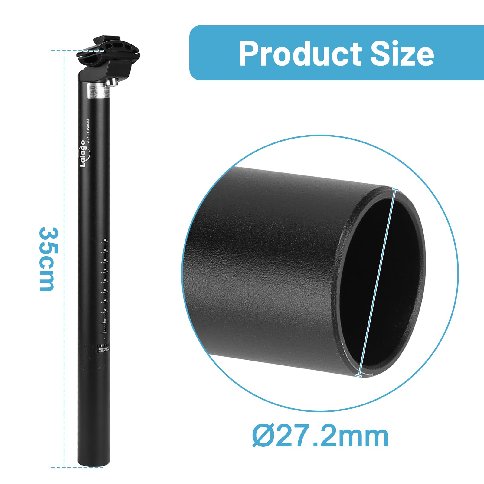 LALAGO Sztyca podsiodłowa rowerowa aluminiowa rura podsiodłowa 400 mm