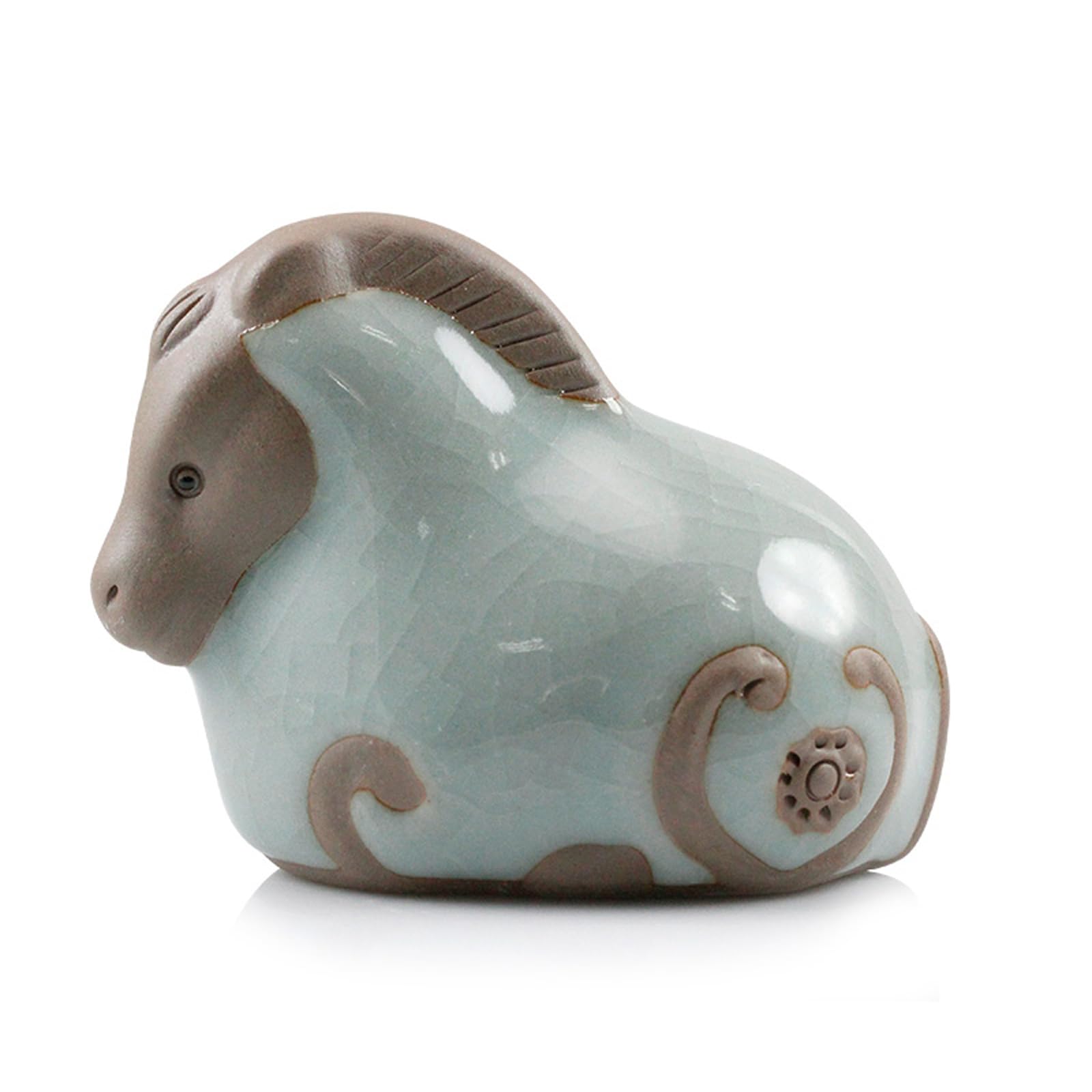 Kategoria: Chińskie posągi zwierząt， Chińskie figurki zwierząt zodiaku, dwanaście zwierząt, ceramiczna herbata Zisha, maskotka, dekoracja Feng Shui, prezent(Horse)