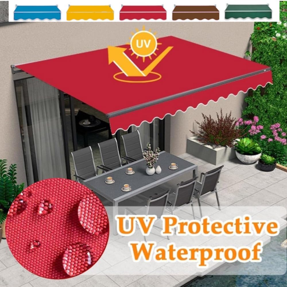 Sunshade Canopy Replacement Fabric Retractable Awning Top Cover UV Resistant Patio Awning Replacement Cloth Sun Shade Cover for Deck Backyard Garden Outdoor(Pink,(18x8.2ft) 5.5x2.5m)